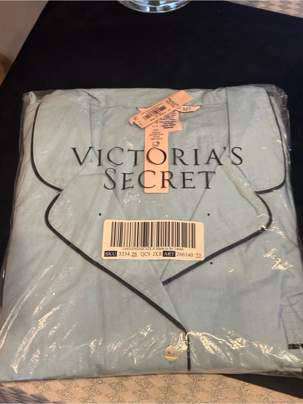 Victoria's Secret Baby Blue Piped Women's Pajama Top bottoms